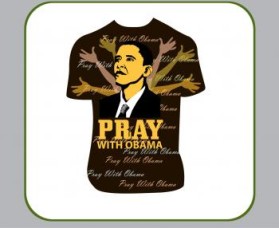 T- shirt  PRAY WITH OBAMA with words and photo graph entry by maadezine