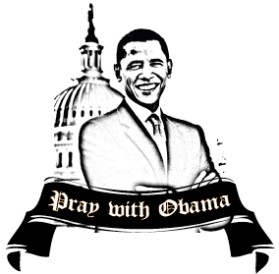 T- shirt  PRAY WITH OBAMA with words and photo graph entry by The Artist Alex