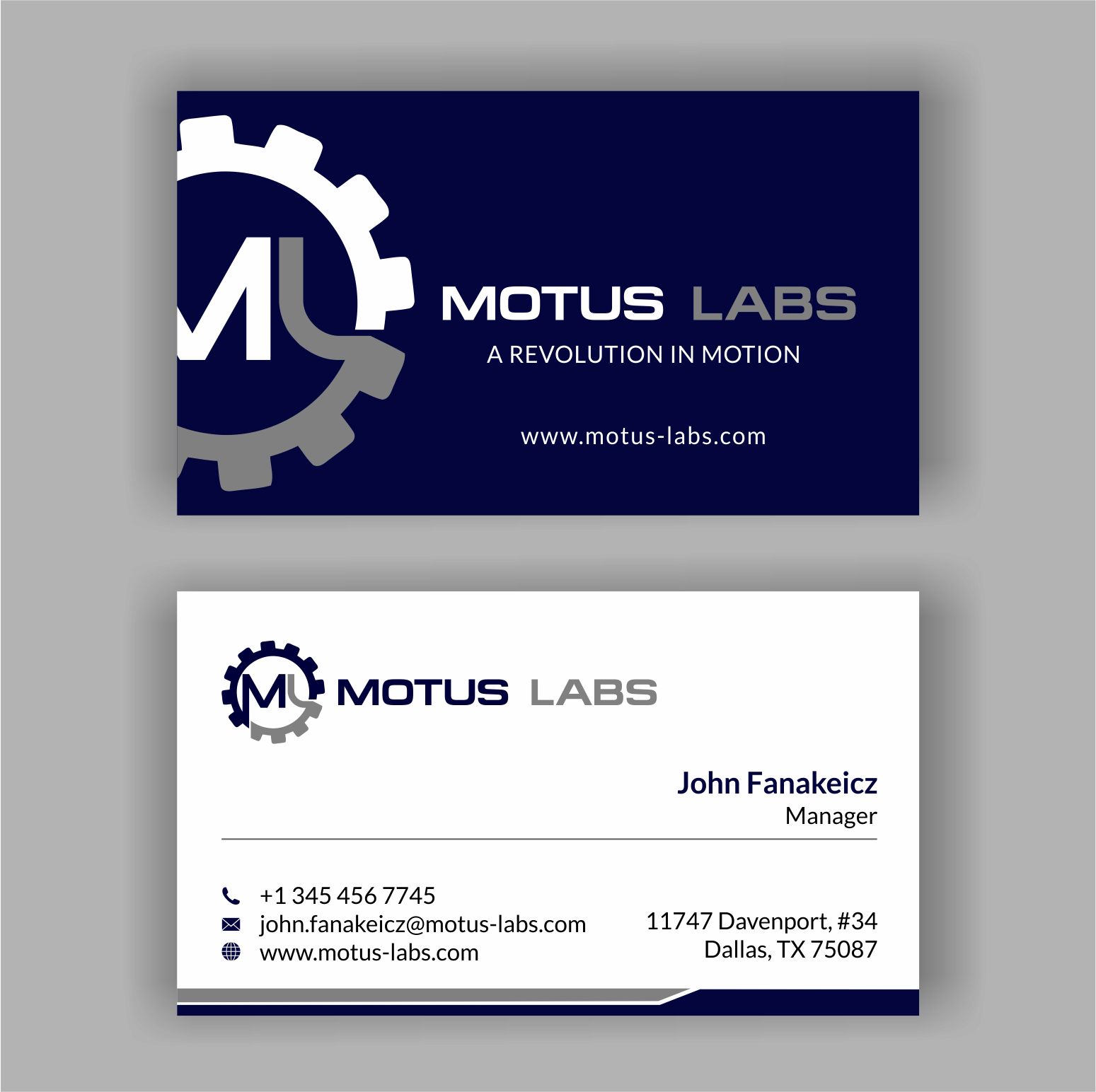 Business Card & Stationery Design for Motus Labs