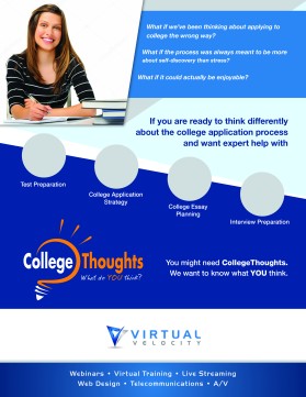 CollegeThoughts and VirtualVelocity entry by airish.designs