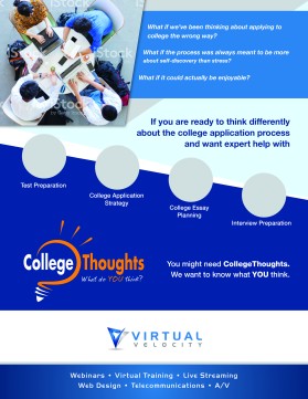 CollegeThoughts and VirtualVelocity entry by airish.designs