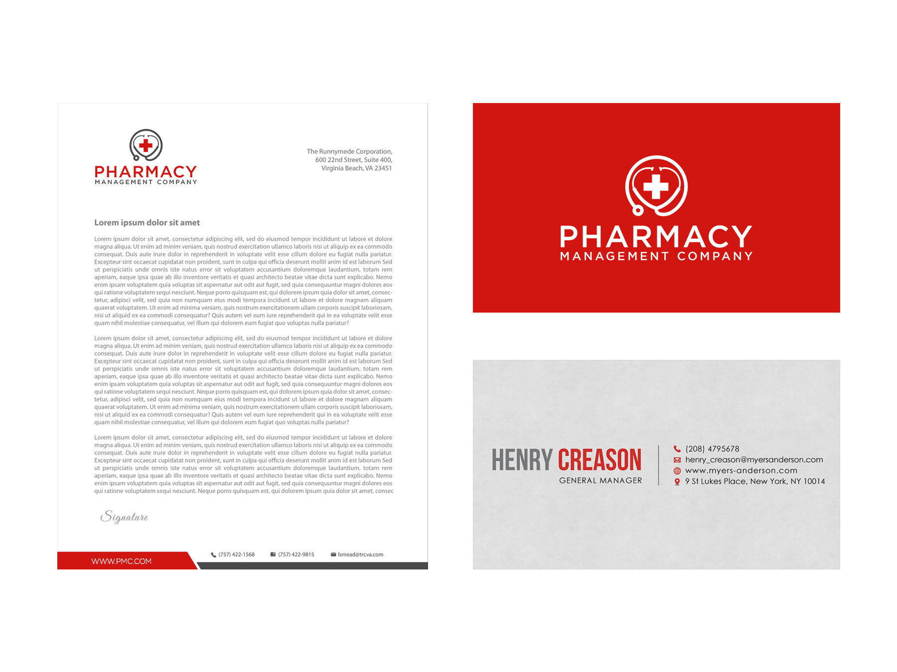 Business Card & Stationery Design for Pharmacy Management Company