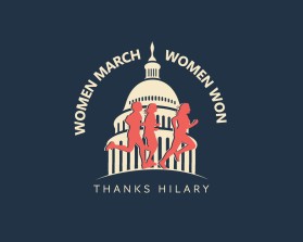 Women ran, Woman won. Thanks, Hillary. entry by Edge Creative
