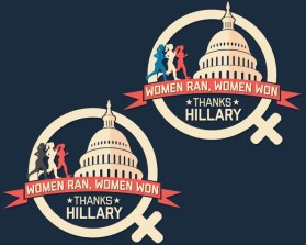 Women ran, Woman won. Thanks, Hillary. entry by logohub