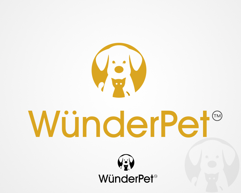 Logo Design for WunderPet (note it has the umlat over the u. Umlat is doble dots above the letter. Used many times in German