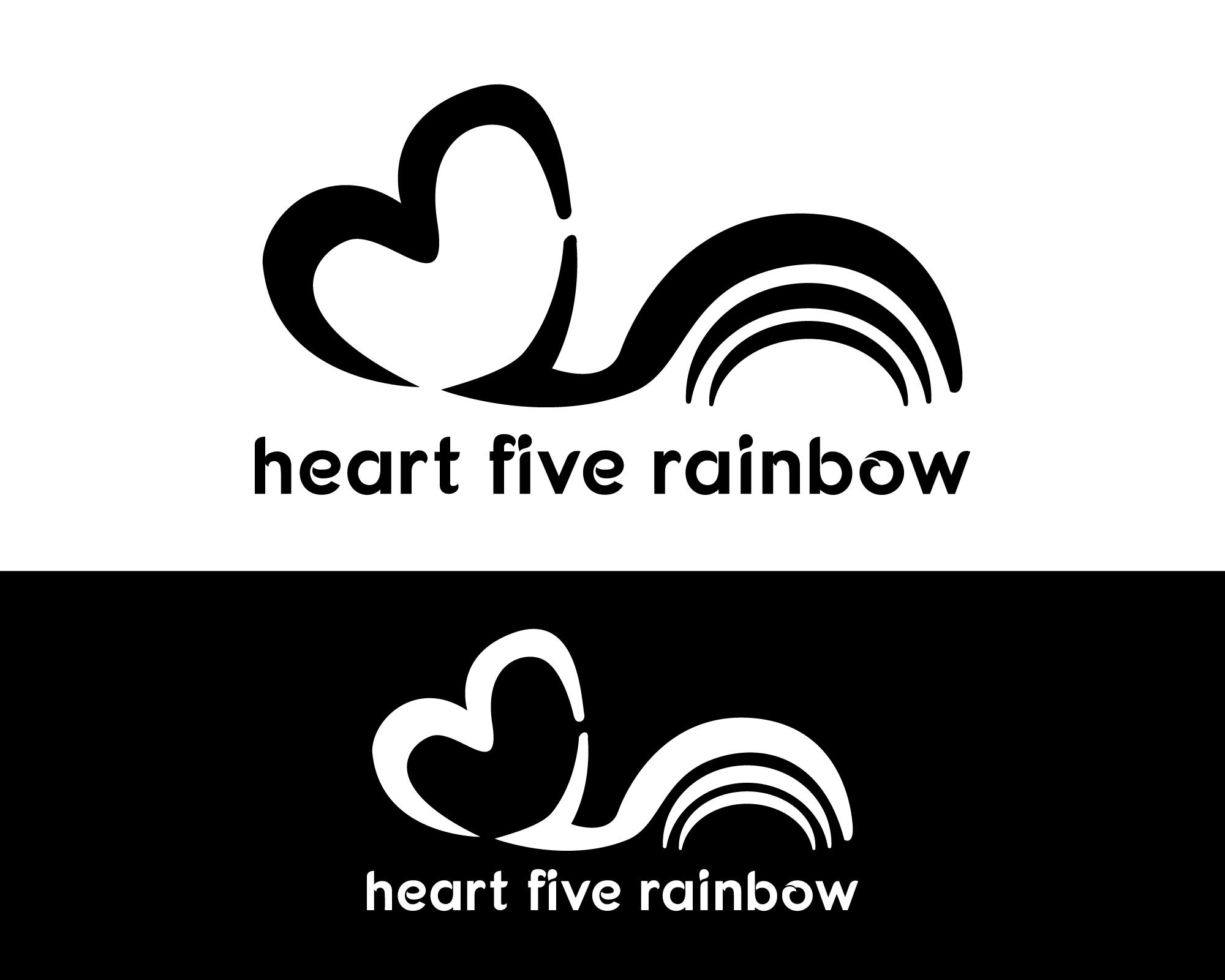 Logo Design for heart five rainbow
