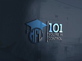 MyFinancialLife101.com is mfl101.com (both registered): Wanting mfl and 101 stacked on top of each other with a graduation cap hangning off the upper righ hand corner of block where the 'l' or 'L' is located entry by Design Rock