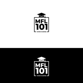 MyFinancialLife101.com is mfl101.com (both registered): Wanting mfl and 101 stacked on top of each other with a graduation cap hangning off the upper righ hand corner of block where the 'l' or 'L' is located entry by d4plun
