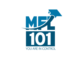 MyFinancialLife101.com is mfl101.com (both registered): Wanting mfl and 101 stacked on top of each other with a graduation cap hangning off the upper righ hand corner of block where the 'l' or 'L' is located entry by smedok1977
