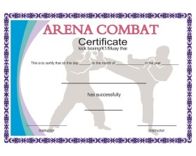 Arena Combat, certificate for rank entry by arif fardian