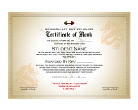 Arena Combat, certificate for rank entry by Jagad Langitan