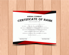 Arena Combat, certificate for rank entry by Joel Bonete