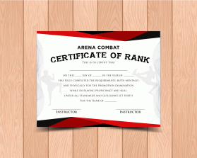 Arena Combat, certificate for rank entry by Joel Bonete