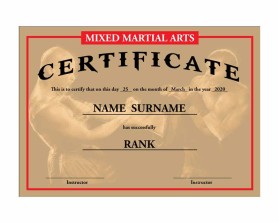Arena Combat, certificate for rank entry by REY ARAULLO