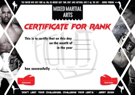 Arena Combat, certificate for rank entry by Alaya Karim