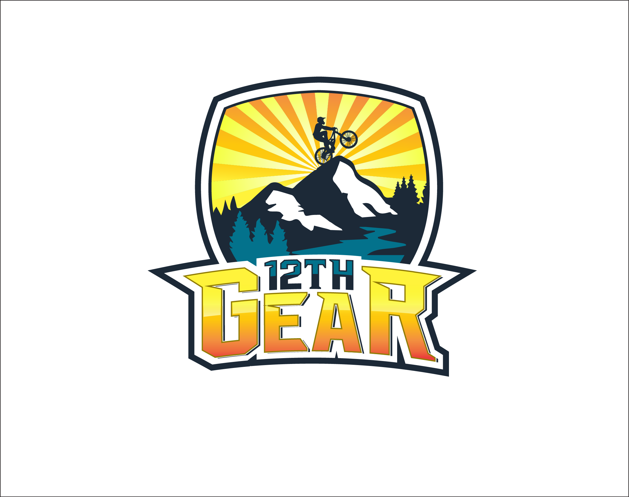 Yellow & Blue Biker Logo