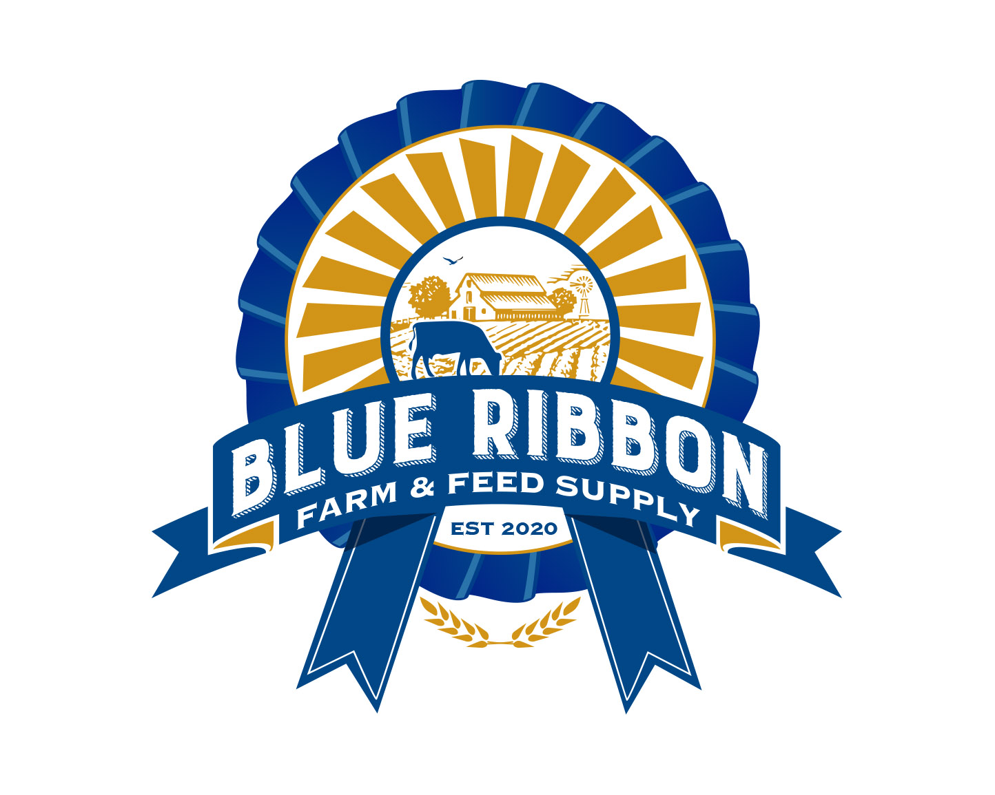 Logo Design for Blue Ribbon Farm &amp; Feed Supply