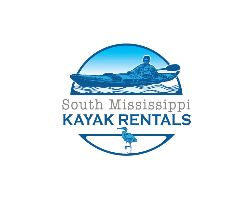 Blue & White Kayak Logo