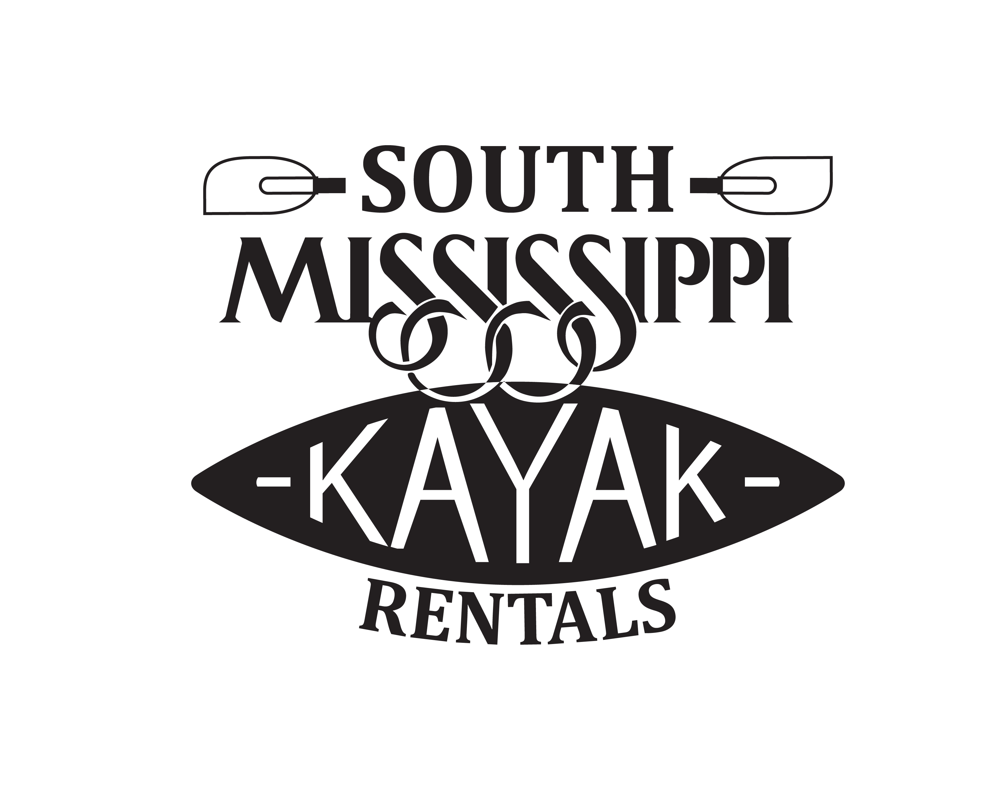 Black & White Kayak Logo