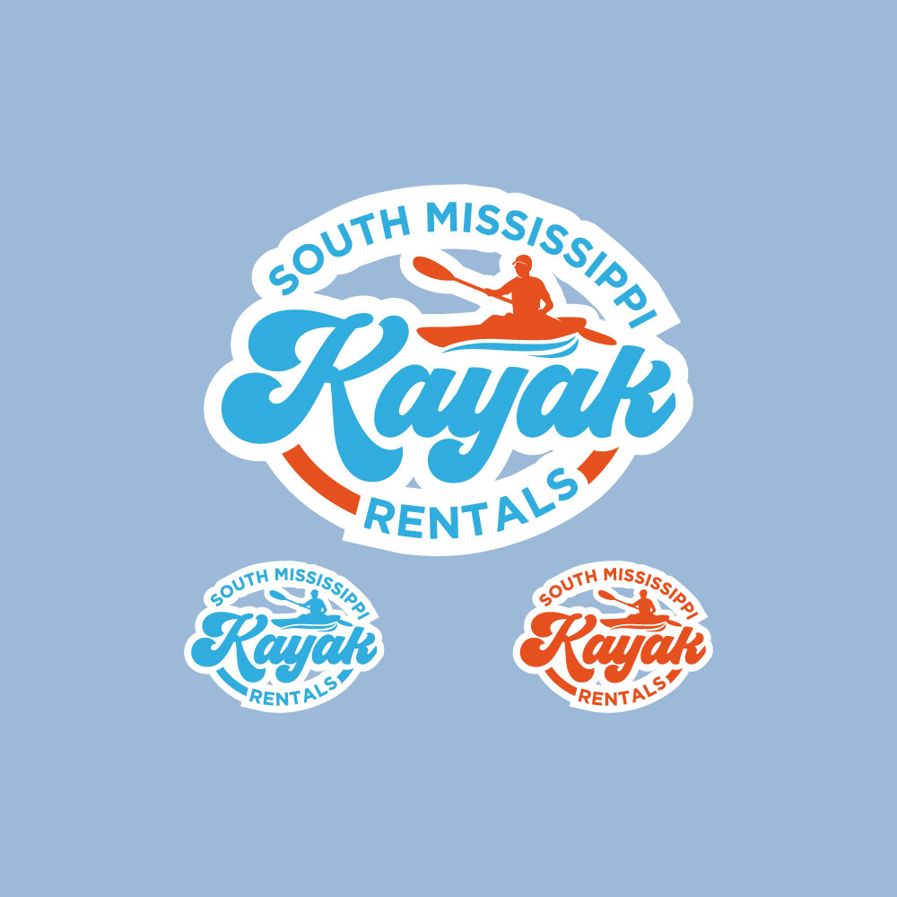 Blue & Orange Kayak Logo