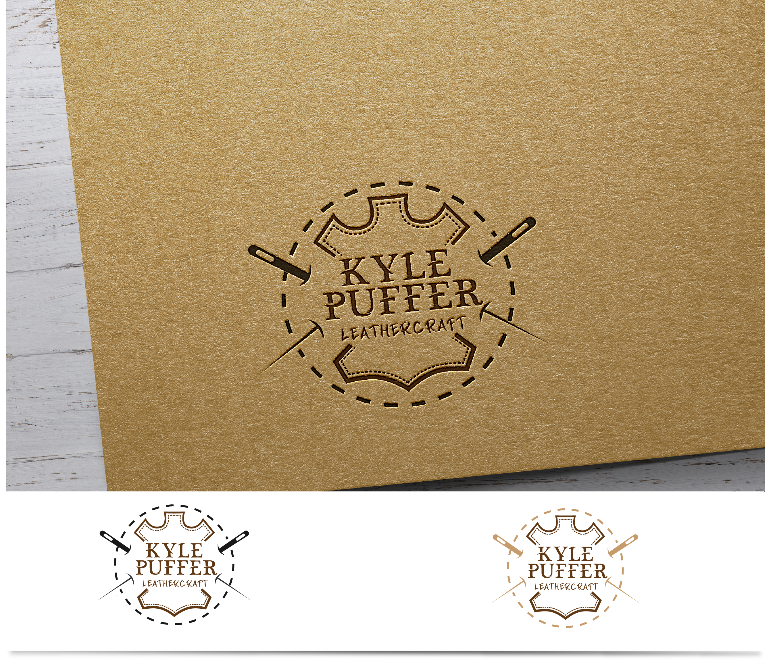 Logo Design for KP LEATHERCRAFT or KYLE PUFFER LEATHERCRAFT 