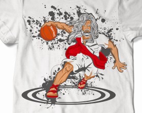 White hair God Playing Basketball entry by TOM1
