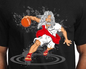 White hair God Playing Basketball entry by TOM1