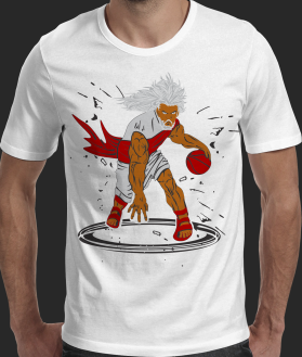 White hair God Playing Basketball entry by dragandjb